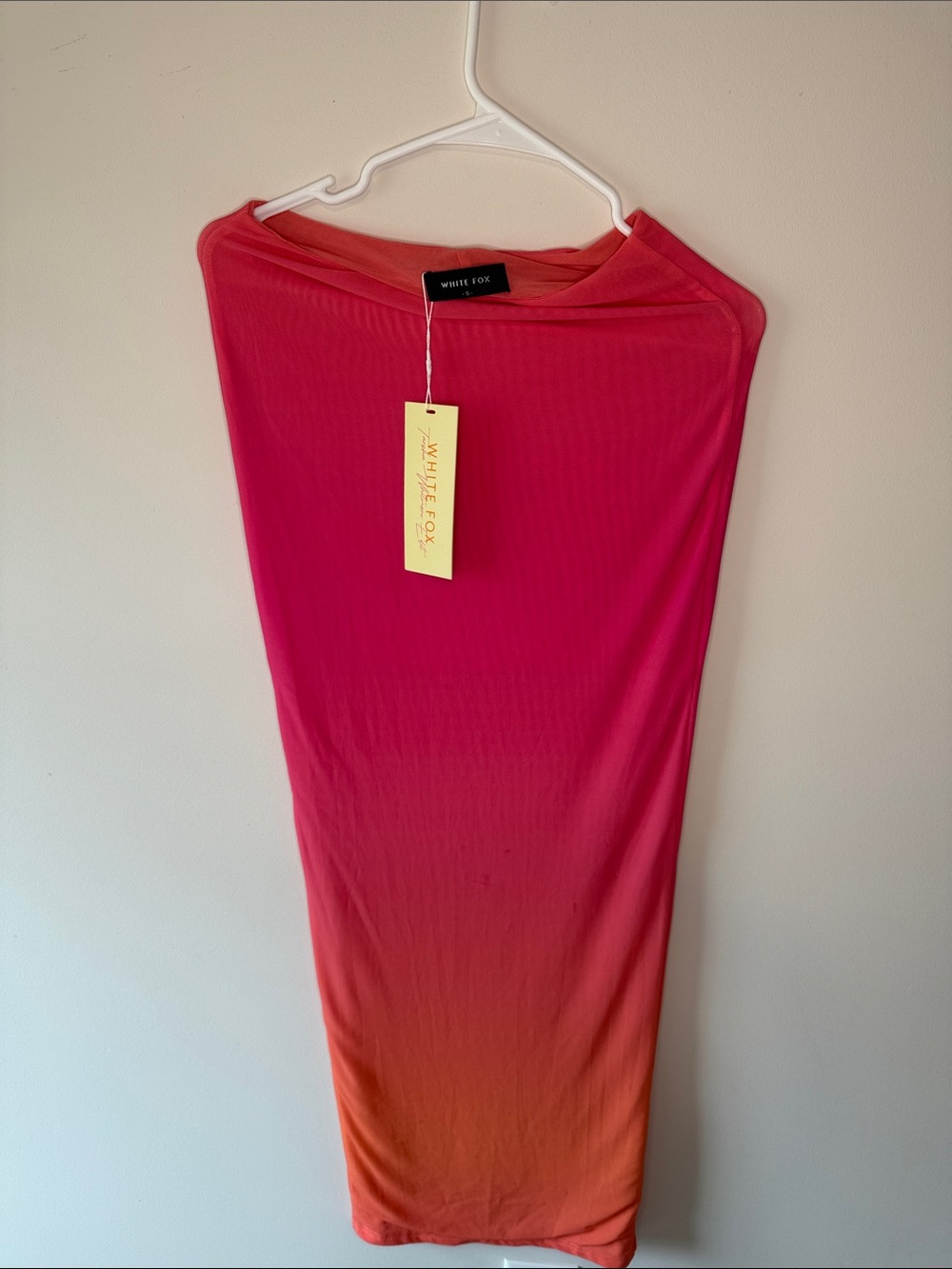 White Fox Ombre Pink to Orange skirt